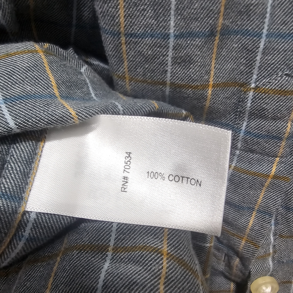 Orvis XL Blue and Tan Plaid Long-Sleeve Button-Down Shirt - Picture 4 of 4